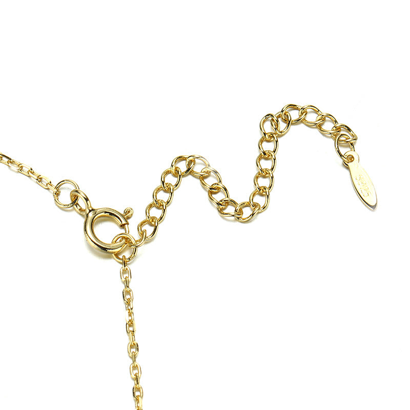 S925 Sterling Silver Diamond Flower Necklace for Women