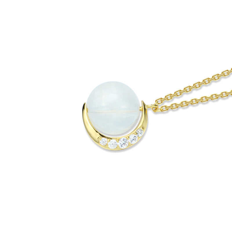 Maiden Moonlight Stone Moon Necklace