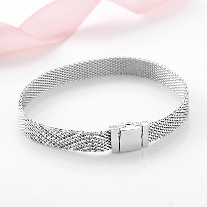 S925 Sterling Silver Bead Bracelet for Women – Simple DIY Jewelry Chain