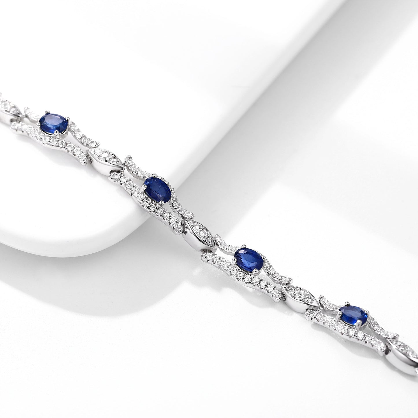 S925 Silver Natural Sapphire Bracelet for Women