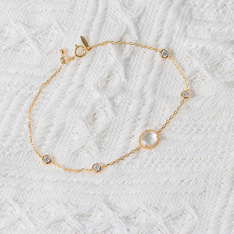 White Butterfly Shell Bubble Bracelet for Women
