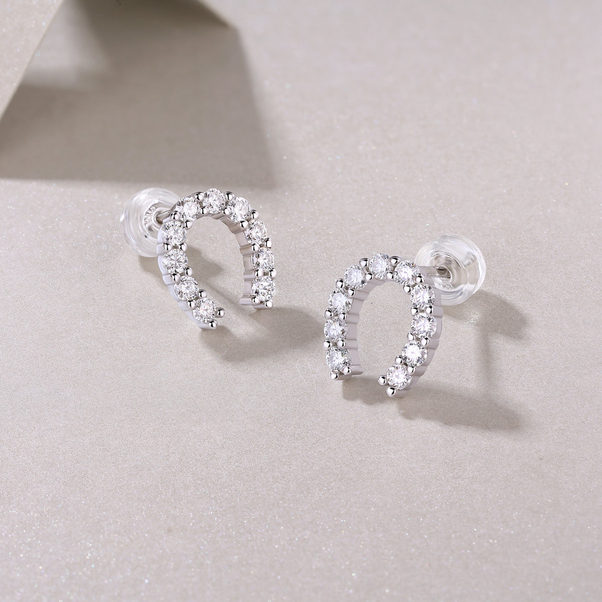 Moissanite Stud Earrings (S925 Silver, Platinum Plated)