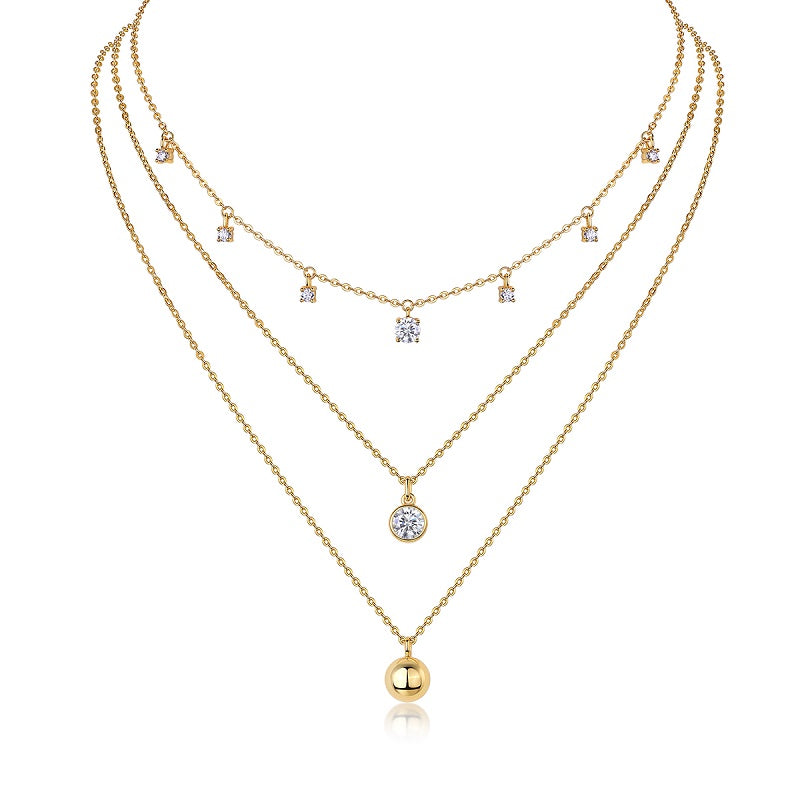 1ct Moissanite Pendant Necklace – S925 Silver, Gold Plated