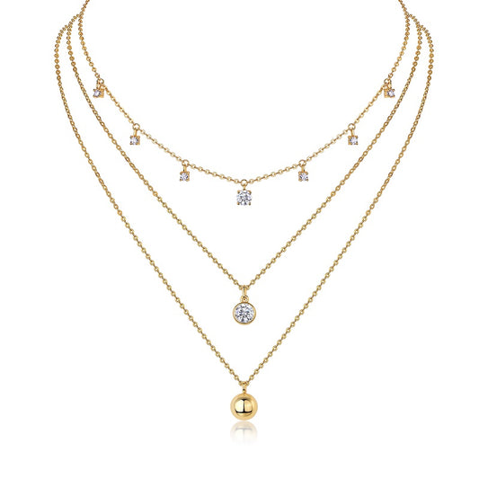 1ct Moissanite Pendant Necklace – S925 Silver, Gold Plated