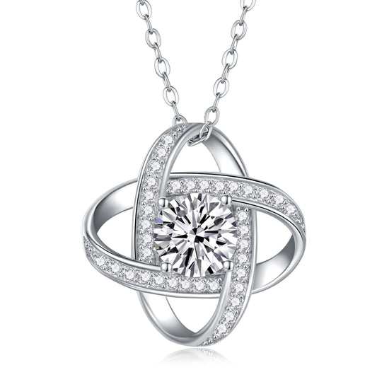 Luxury Moissanite Circle Pendant Necklace – S925 Silver