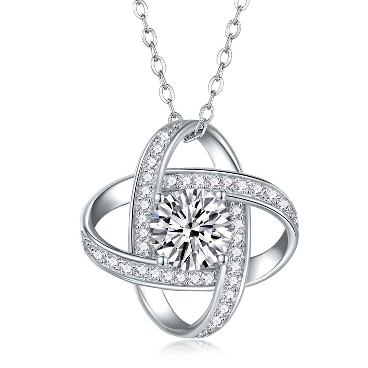 Luxury Moissanite Circle Pendant Necklace – S925 Silver