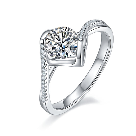 Luxury 1CT Moissanite Wedding Ring – S925 Silver