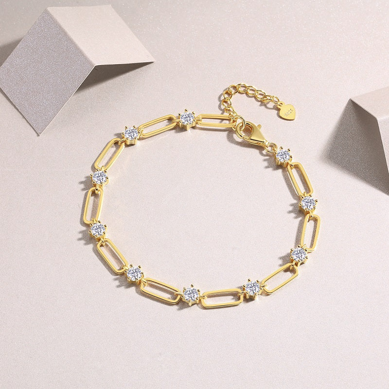 Luxury Moissanite Bracelet – S925 Gold Plated
