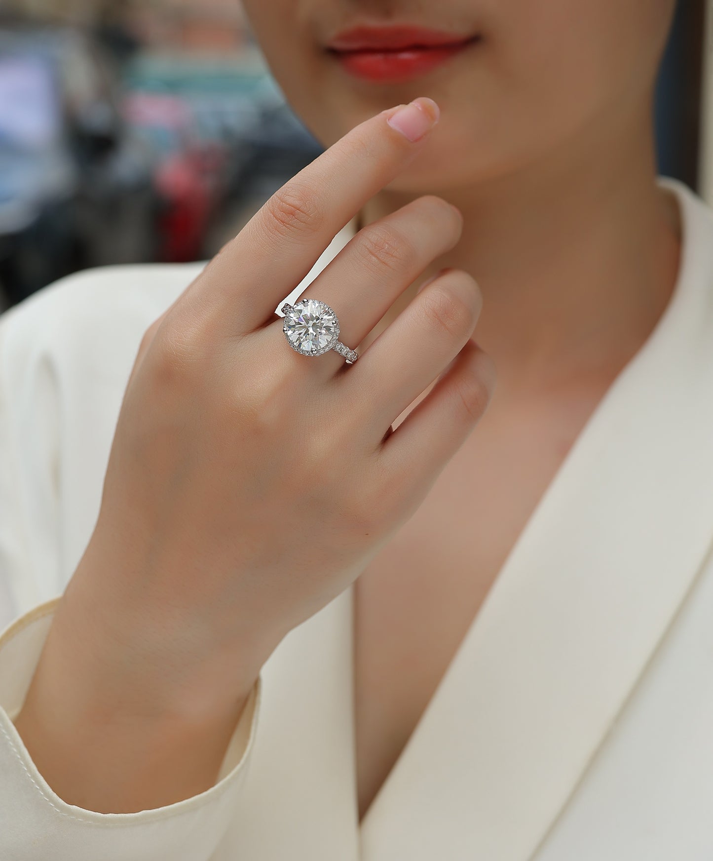 Luxury 5CT Starry Sky Moissanite Ring – S925 Silver