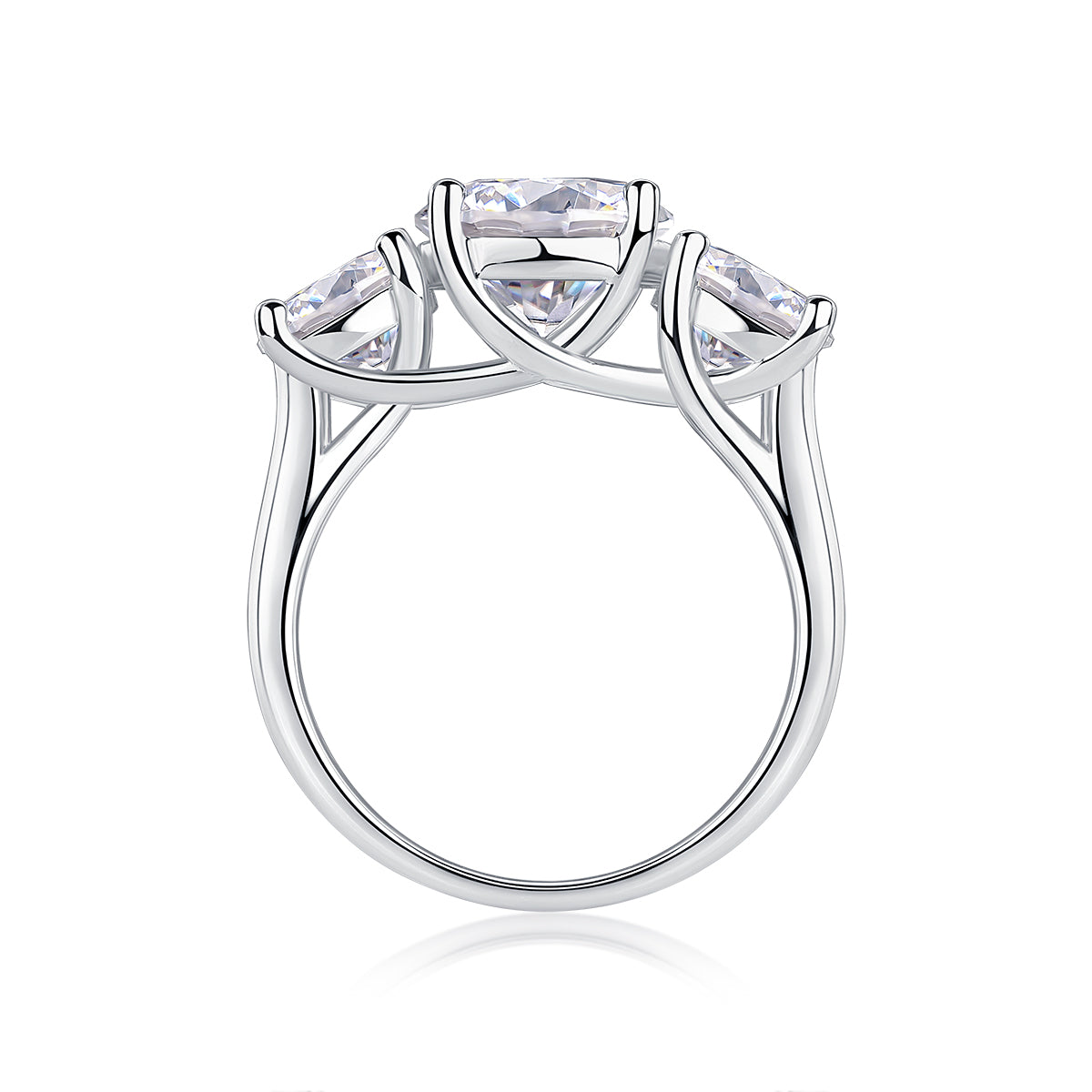 Three Lives of Fortune – 3ct Moissanite Wedding Ring (S925 Silver, Platinum Plated)