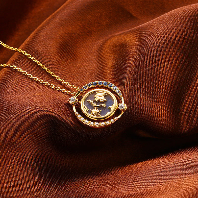 Female Romantic Planet Cosmic Necklace