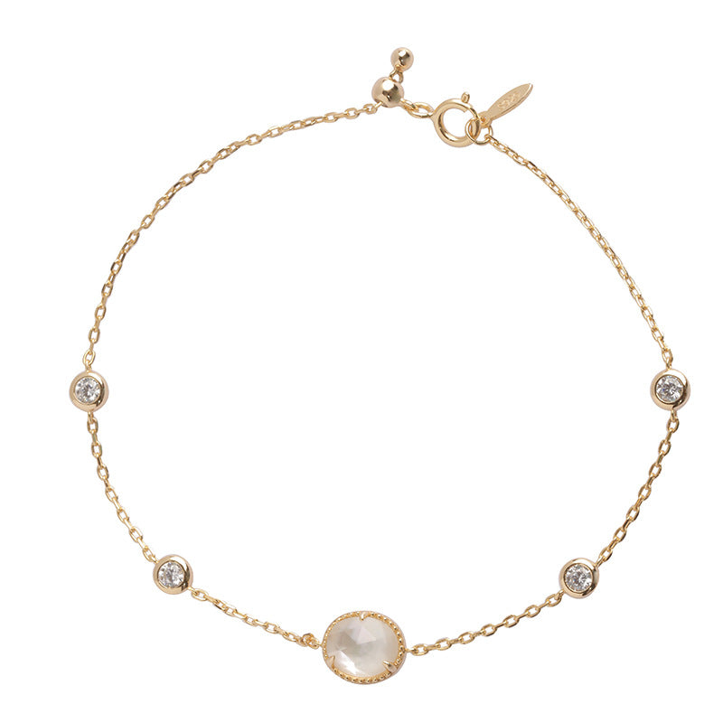 White Butterfly Shell Bubble Bracelet for Women