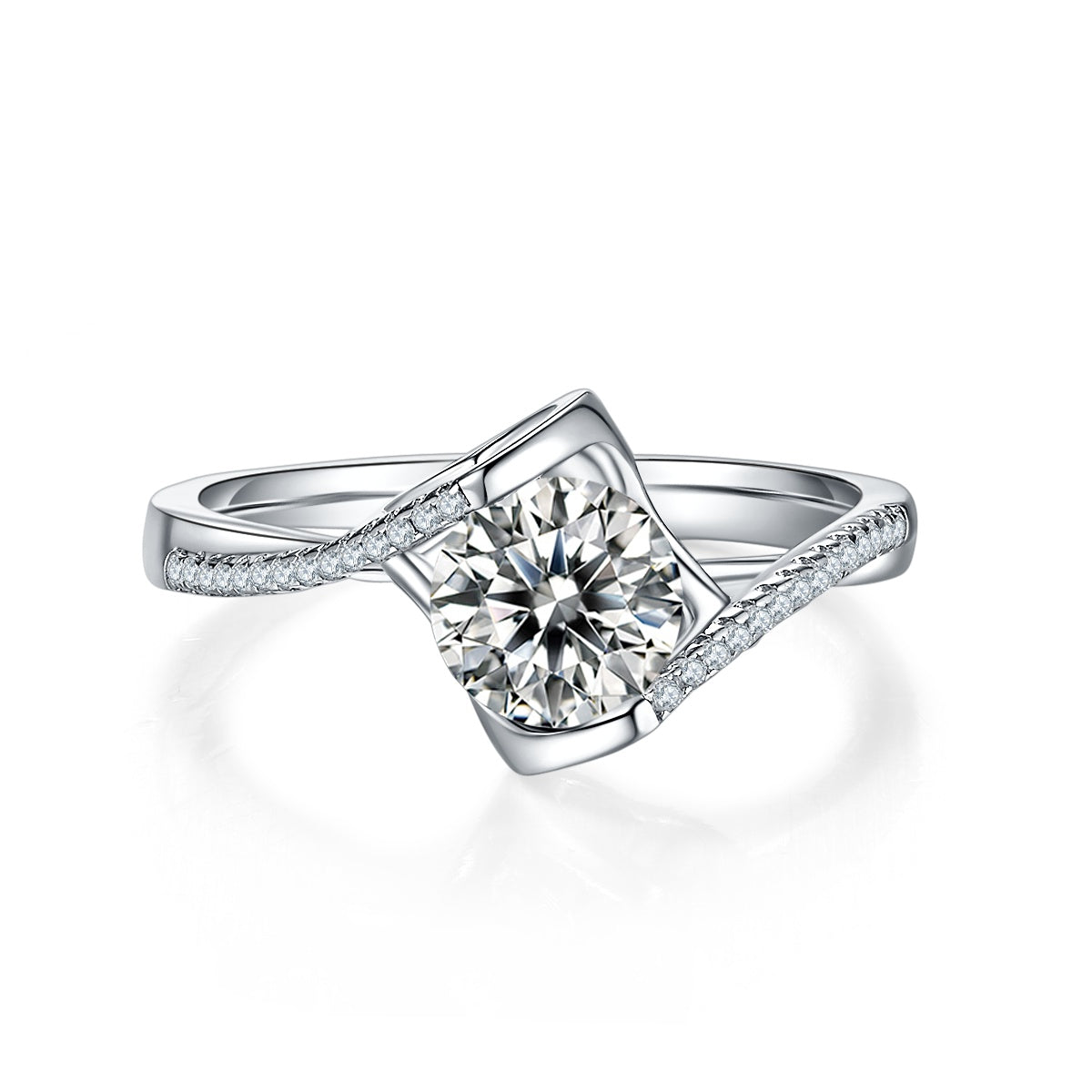 Luxury 1CT Moissanite Wedding Ring – S925 Silver