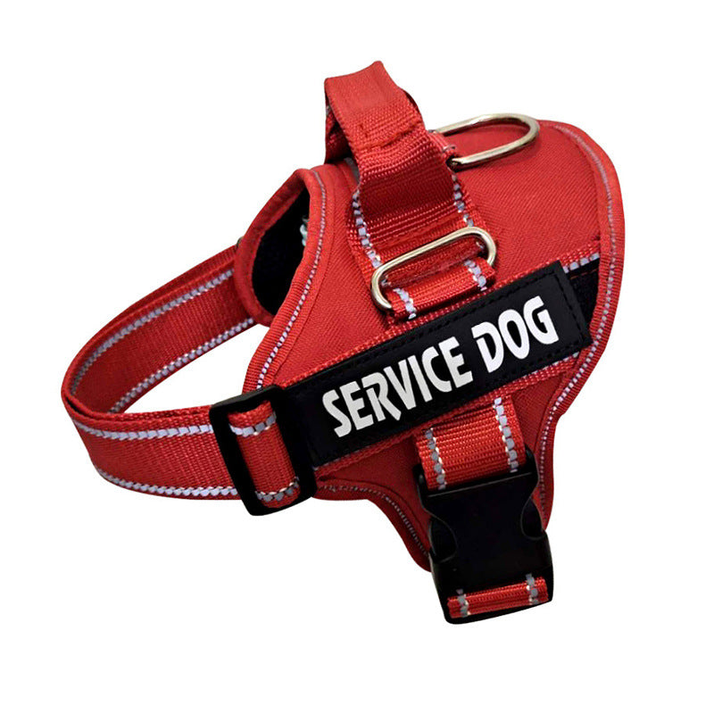 Reflective Service Dog Vest Harness – Breathable Padded Body Strap with Metal Buckle