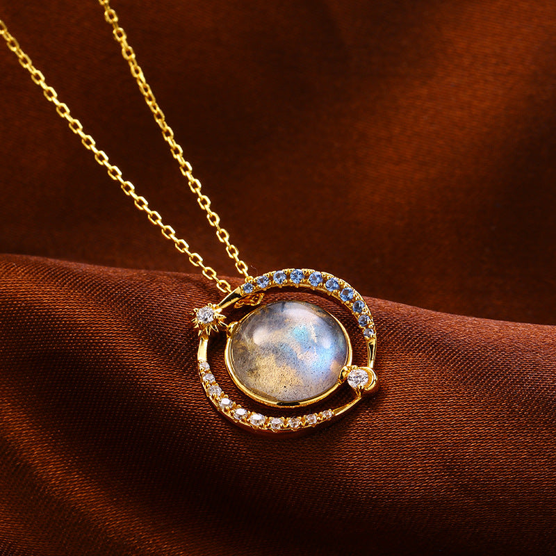 Female Romantic Planet Cosmic Necklace