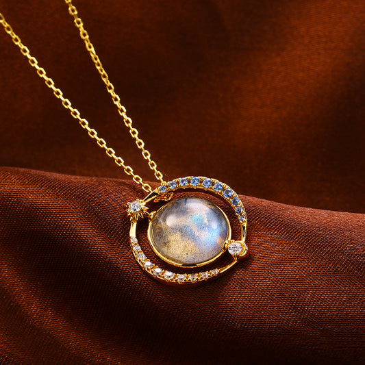 Female Romantic Planet Cosmic Necklace
