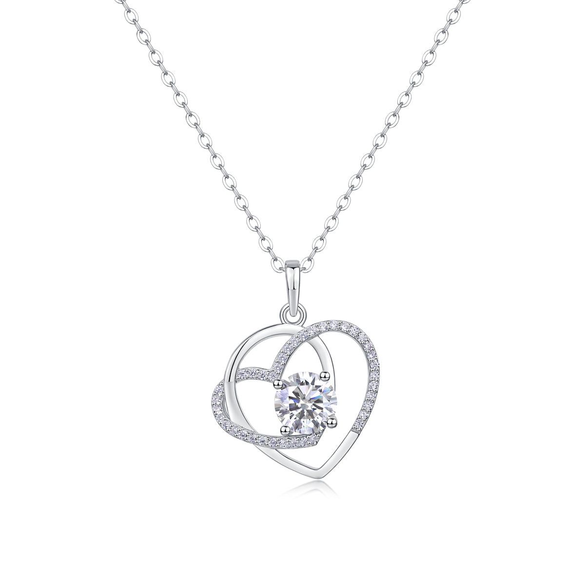 Luxury Heart Moissanite Pendant Necklace – S925 Silver