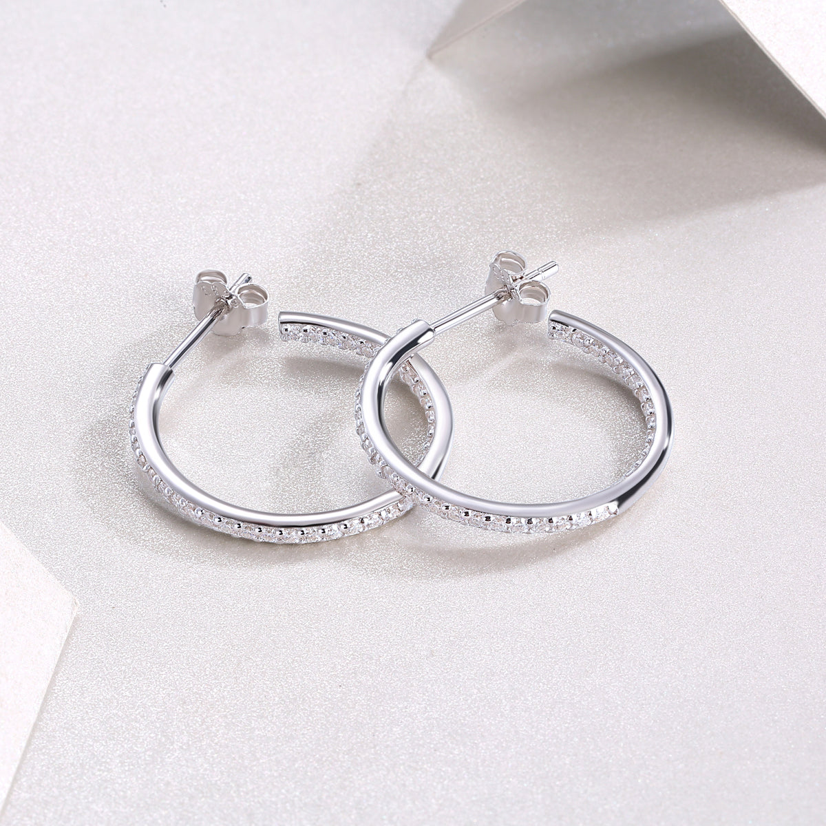Moissanite Stud Earrings (S925 Silver, Platinum Plated)