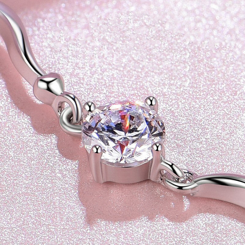 925 Sterling Silver Four-Leaf Clover Bracelet for Women
