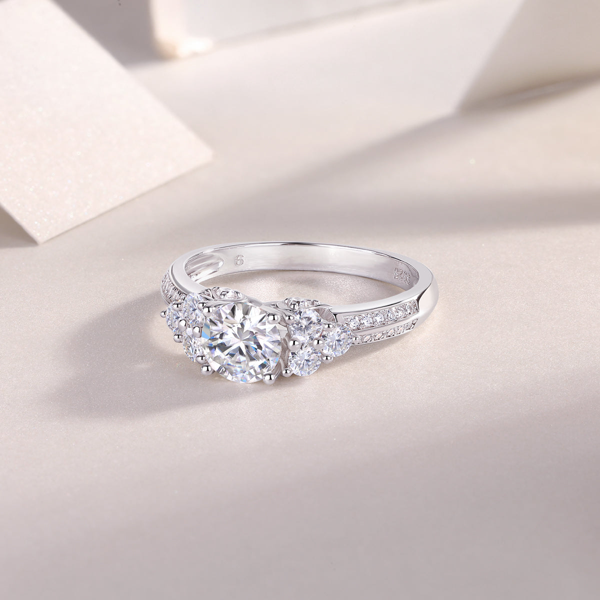Luxury 1CT Coral Dream Moissanite Ring – S925 Silver