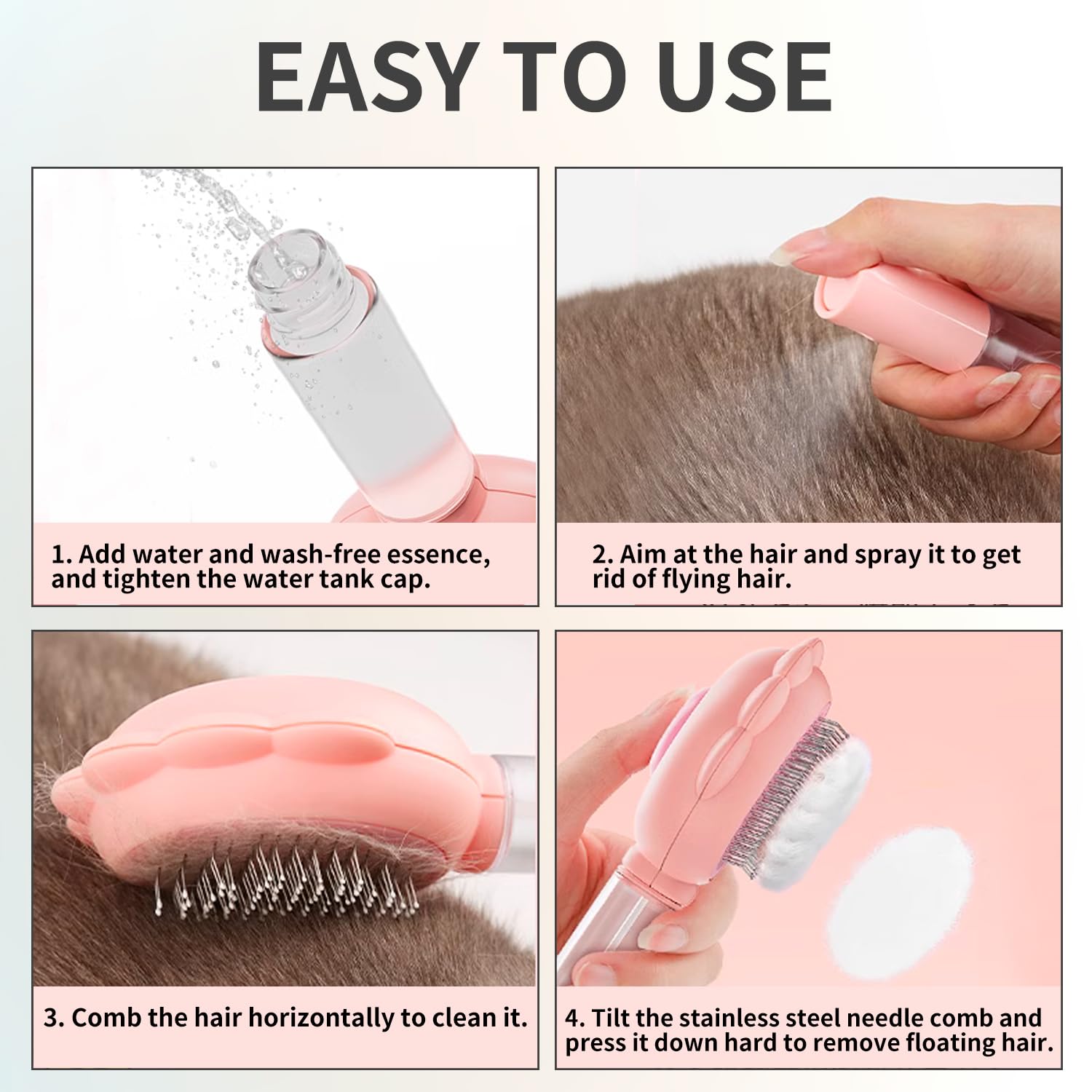 Cat Brushes For Indoor Cats With Release Button Cat Brush For Shedding Massage Grooming Self Cleaning Slicker Brush For Dogs Cats Pet Brush Comb For Long Short Hair Cats Remove Loose Fur