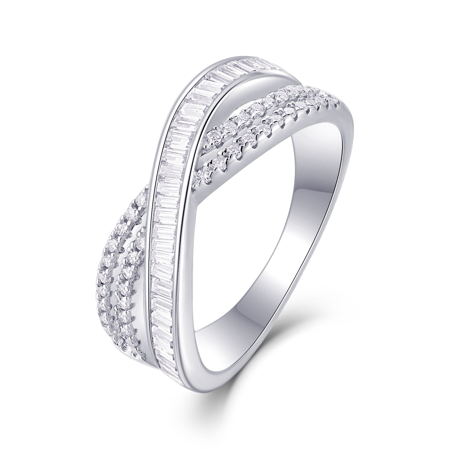 Moissanite Wedding Ring (S925 Silver, Platinum Plated)