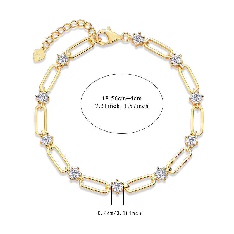 Luxury Moissanite Bracelet – S925 Gold Plated