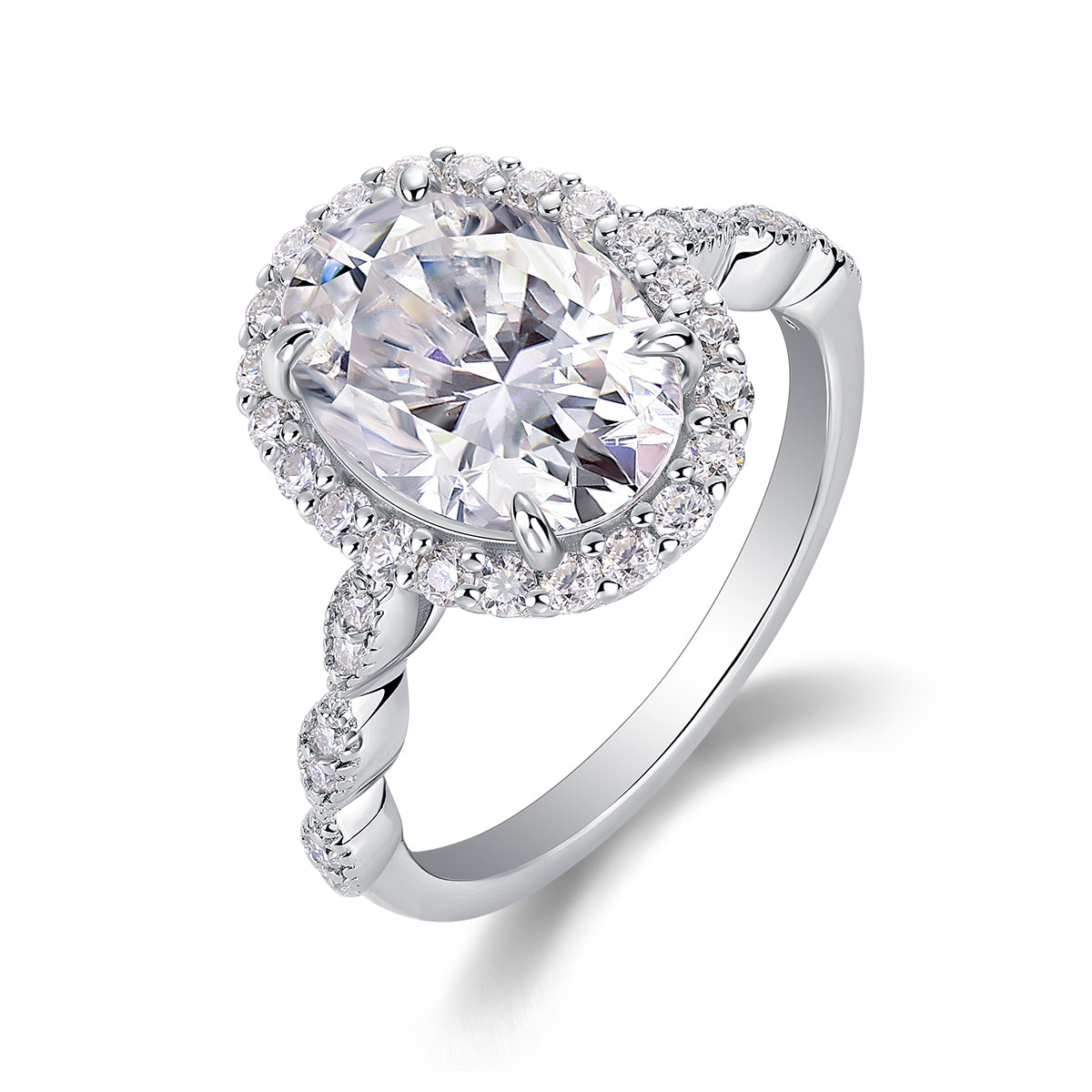 Luxury Oval Moissanite Wedding Ring – S925 Silver