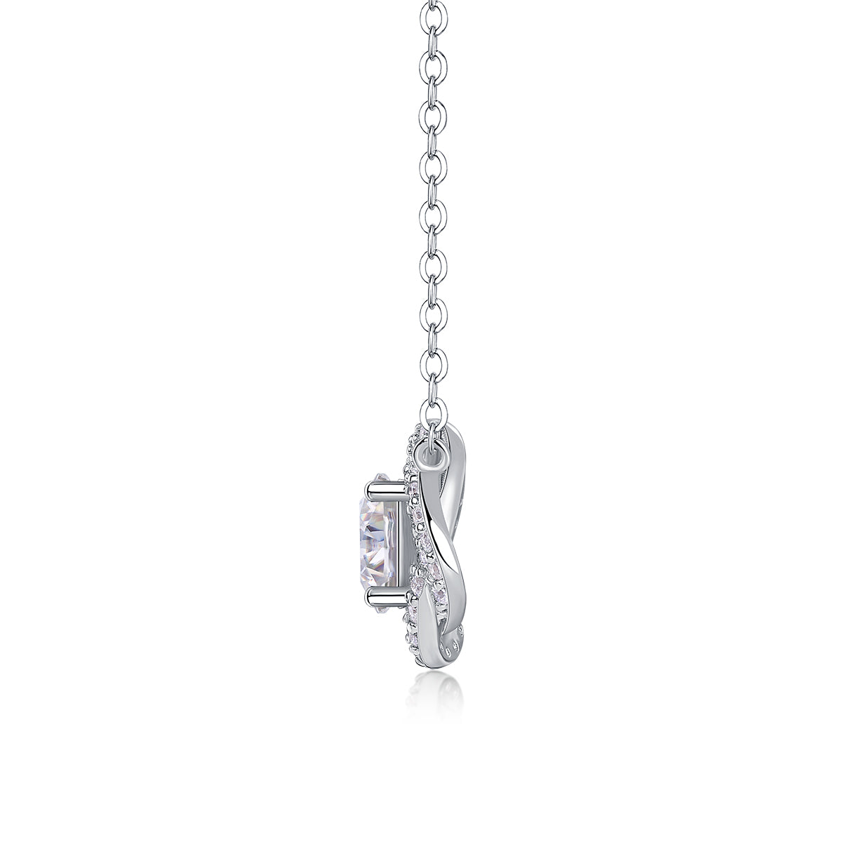 Moissanite Pendant Necklace (S925 Silver, Platinum Plated)