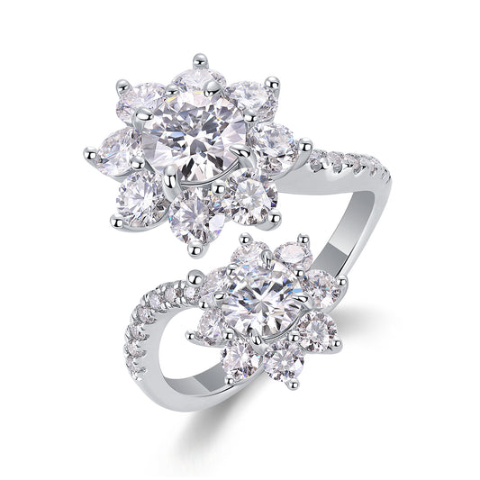 Petal Morning Dew – 1ct Moissanite Ring (S925 Silver, Platinum Plated)