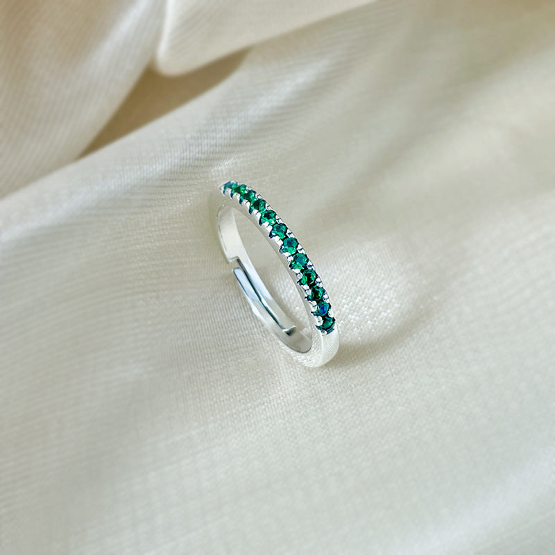 S925 Sterling Silver Overlapping Diamond Ring