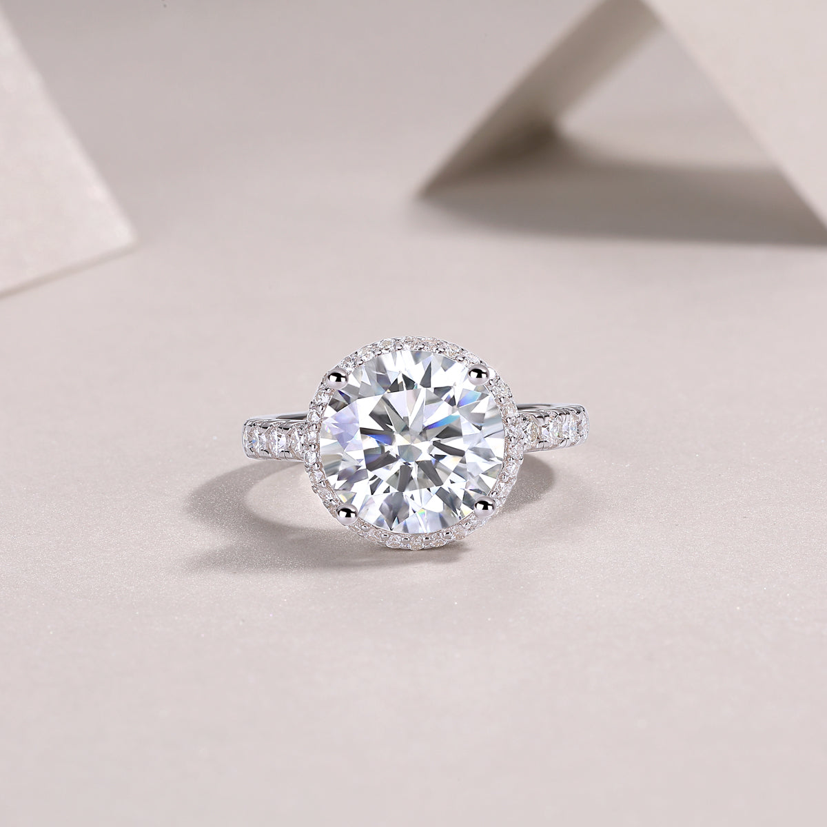 Luxury 5CT Starry Sky Moissanite Ring – S925 Silver