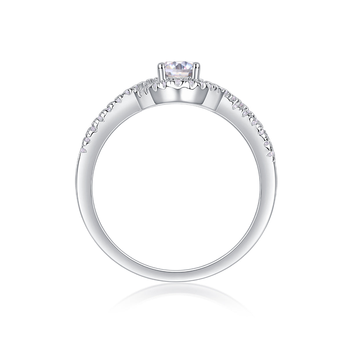 Alice in Wonderland – Moissanite Wedding Ring (S925 Silver, Platinum Plated)