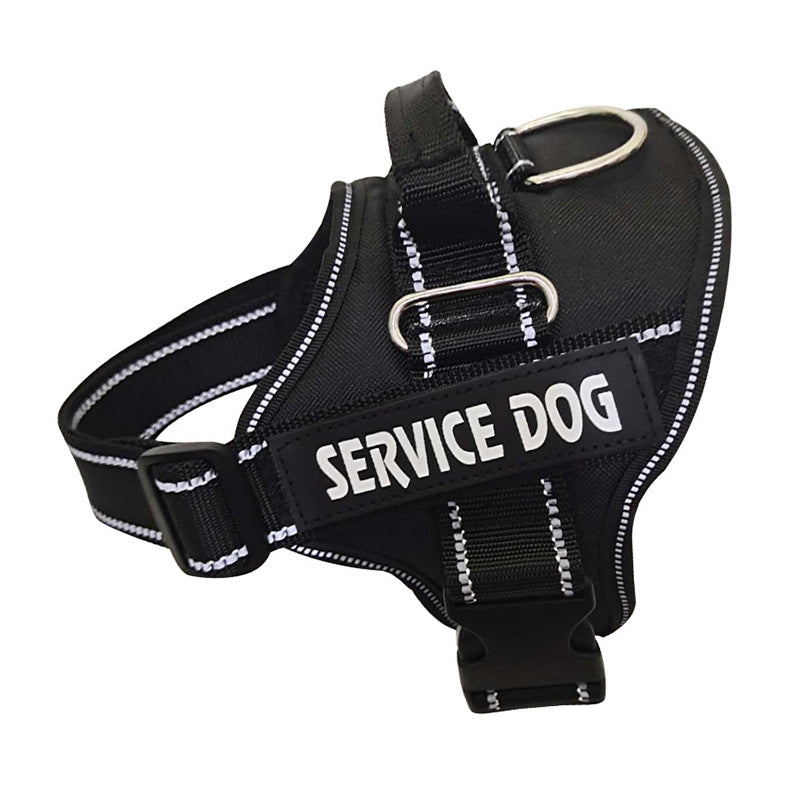 Reflective Service Dog Vest Harness – Breathable Padded Body Strap with Metal Buckle
