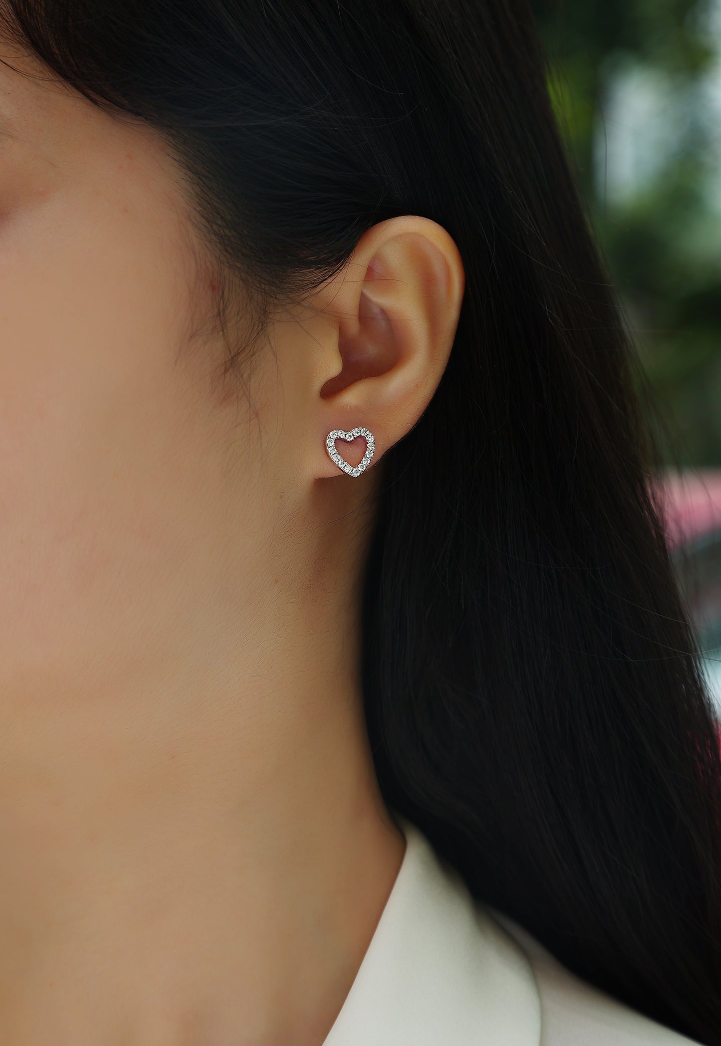 Luxury Heart Moissanite Stud Earrings – S925 Silver