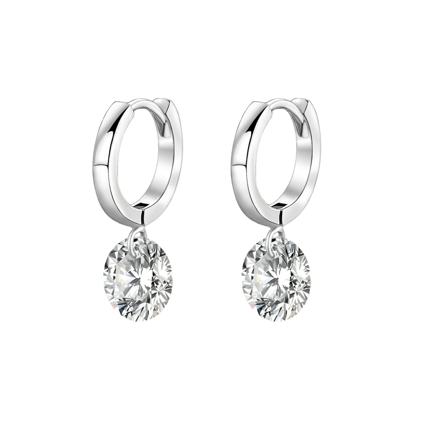 Moissanite Stud Earrings – S925 Silver, Platinum Plated