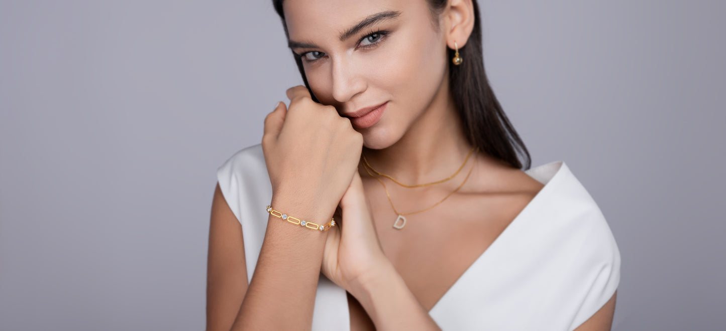 Luxury Moissanite Bracelet – S925 Gold Plated