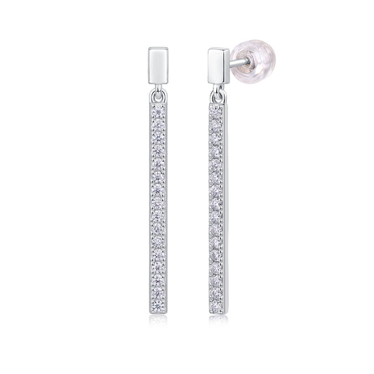 Moissanite Stud Earrings (S925 Silver, Platinum Plated)