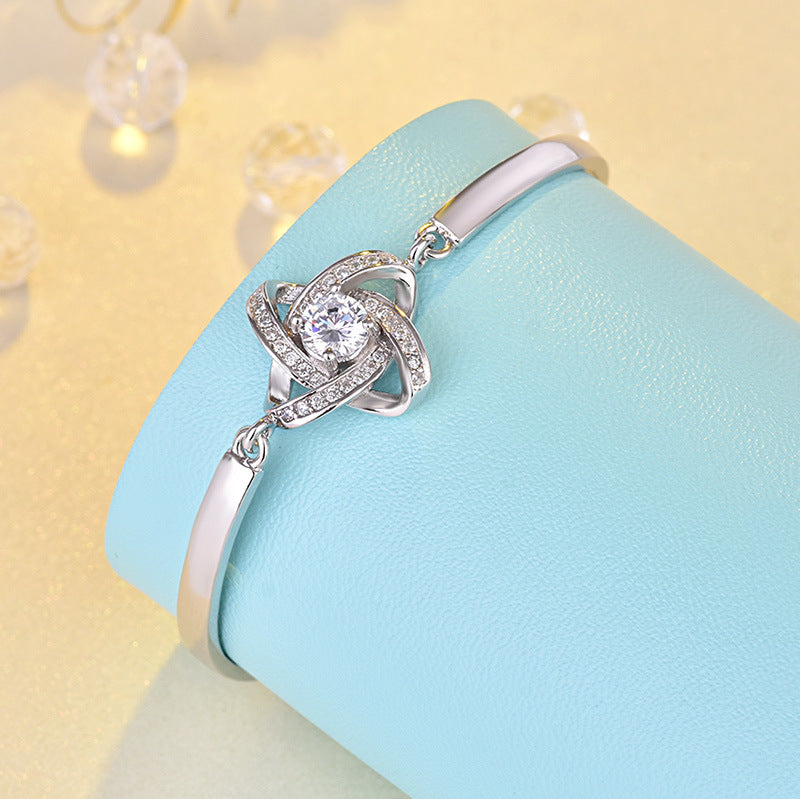 S925 Sterling Silver Four-Leaf Clover Bracelet
