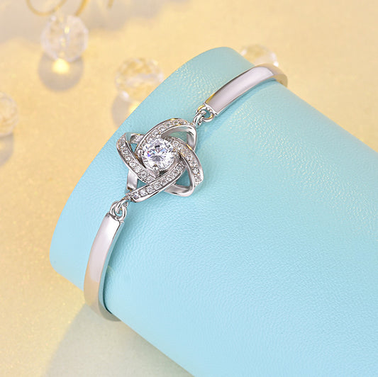 S925 Sterling Silver Four-Leaf Clover Bracelet