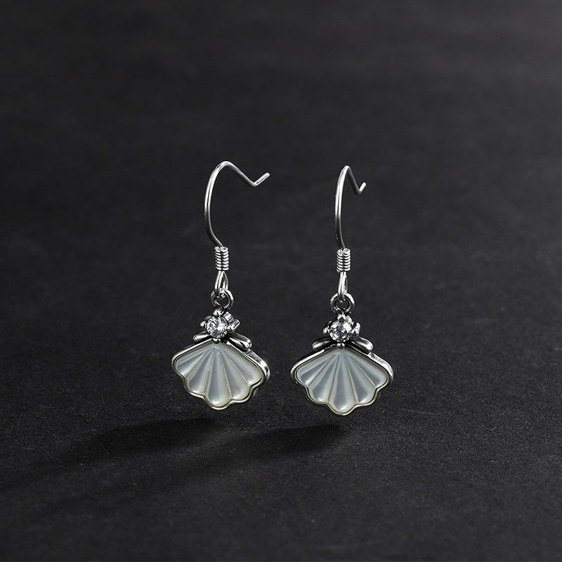 S925 Sterling Silver Shell Ear Clip Earrings for Women