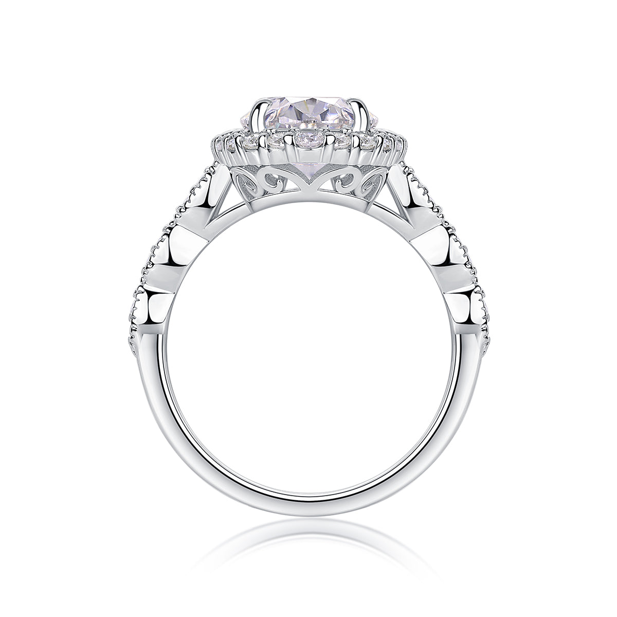 Luxury Oval Moissanite Wedding Ring – S925 Silver