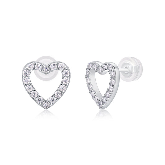 Luxury Heart Moissanite Stud Earrings – S925 Silver