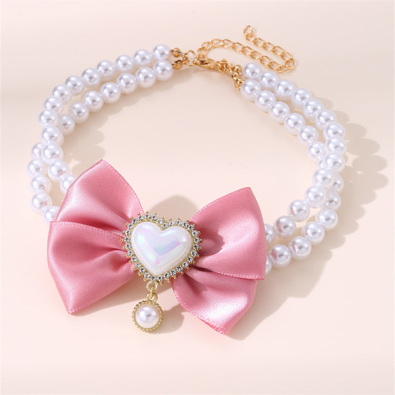 Princess Style Heart-Shape Pet Necklace – Cute Jewelry for Dogs & Cats