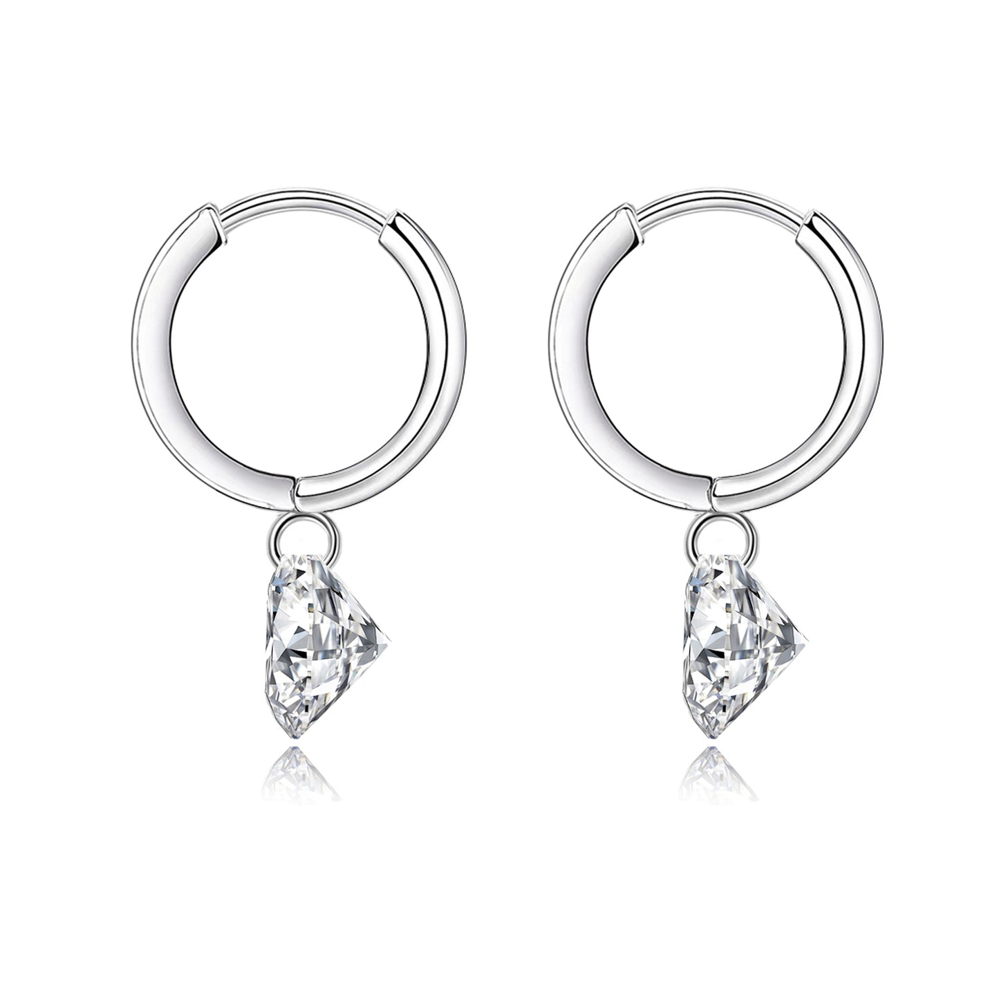 Moissanite Stud Earrings – S925 Silver, Platinum Plated