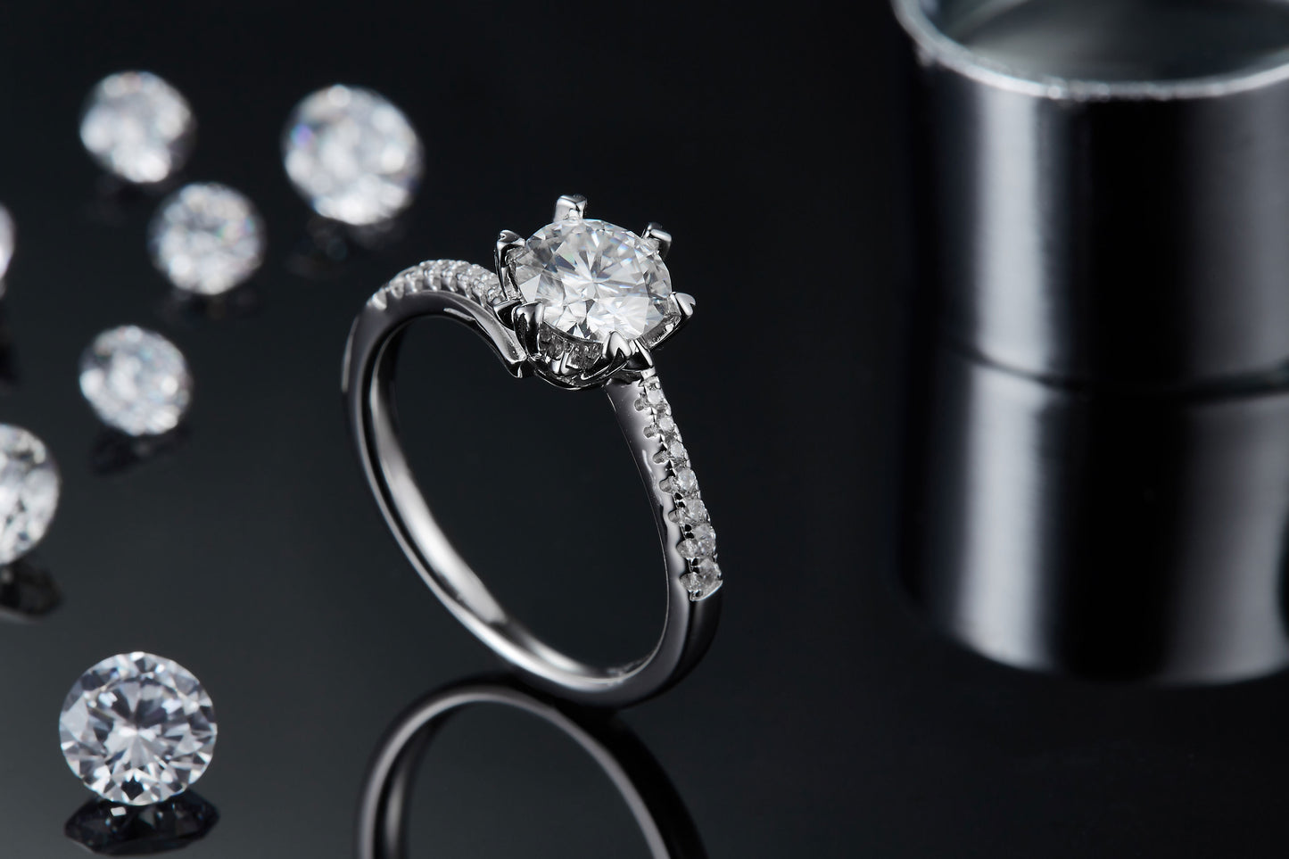 Luxury 1CT Snowflake Moissanite Ring – S925 Silver