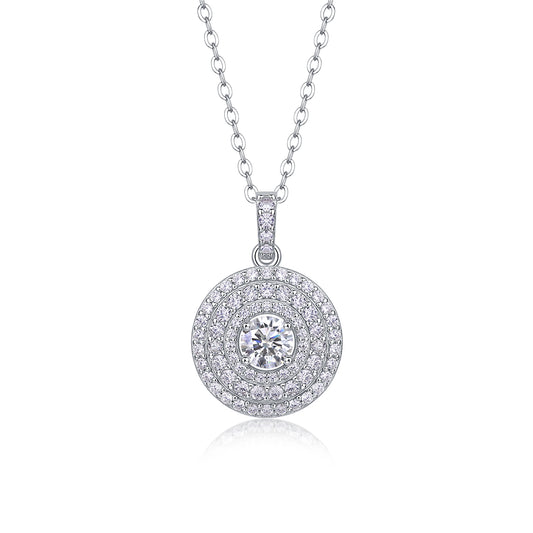 White Dune – Moissanite Pendant Necklace (S925 Silver, Platinum Plated)