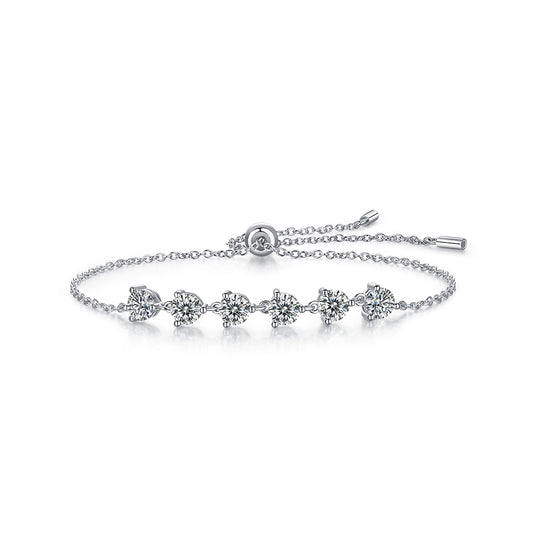 Moissanite Bracelet (S925 Silver, Platinum Plated)