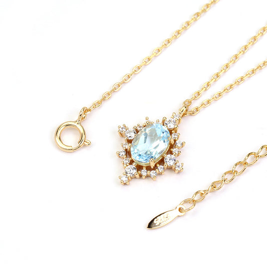 Retro Natural Sky Blue Necklace