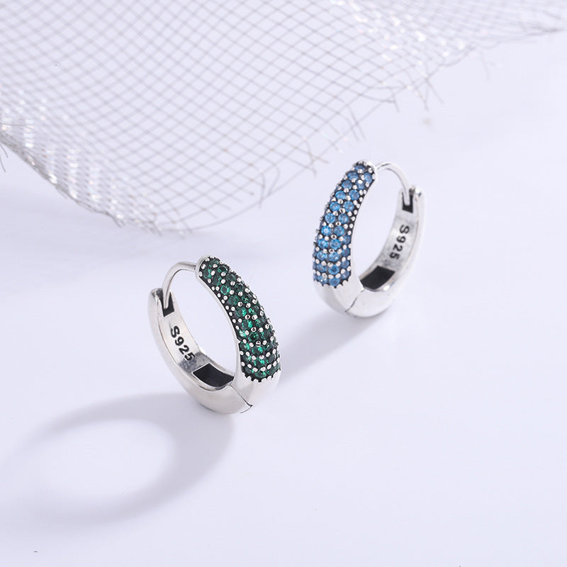 Sterling Silver 925U Shaped Full Bore Oval Earrings